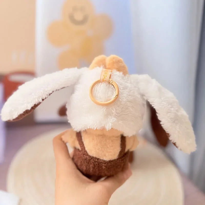 Adorable Brown-Eared Rabbit Clothes Set for Labubu Doll Pendant Only Clothing Item Including First Third Generation