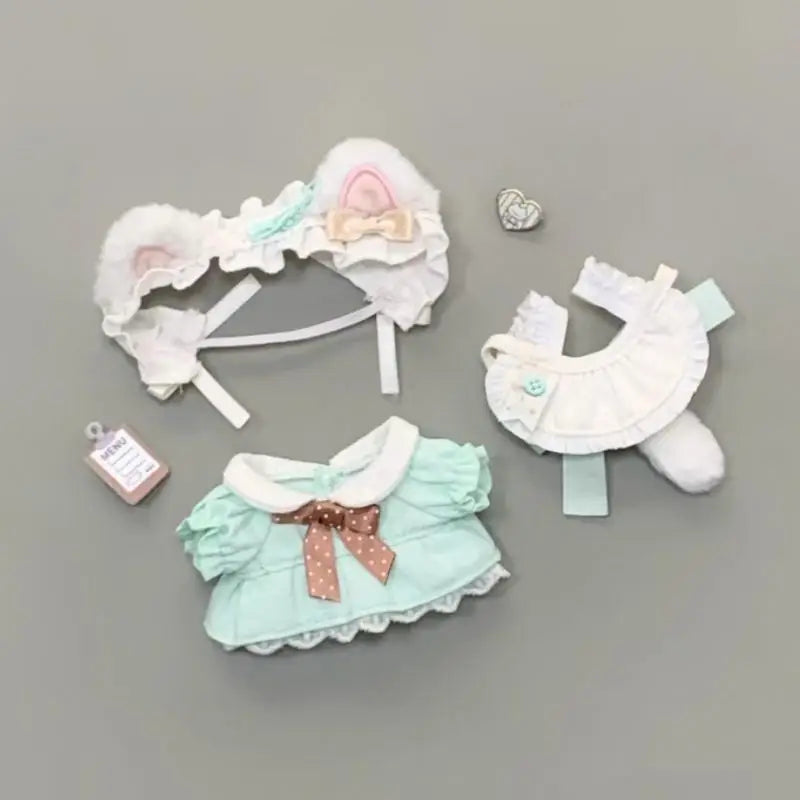Clothes for Labubu Diy Toy Doll Decorations Clothes Cartoon Cute Maid Dress Headband Doll Decorations Accessories Exquisite Gift