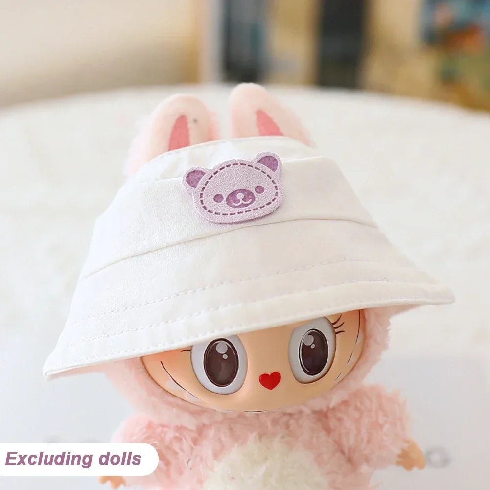 Cute Mini Clothes Outfit Accessories Bucket Hat Overalls BJD Doll Clothing For 17cm Labubu V2 Girl Gift Outfit