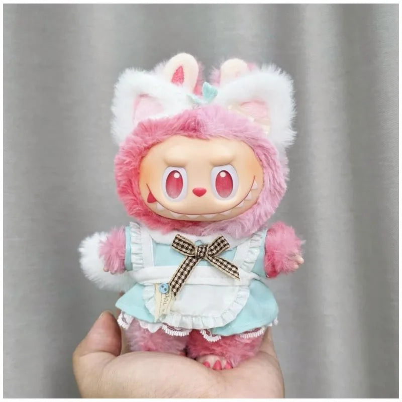Clothes for Labubu Diy Toy Doll Decorations Clothes Cartoon Cute Maid Dress Headband Doll Decorations Accessories Exquisite Gift