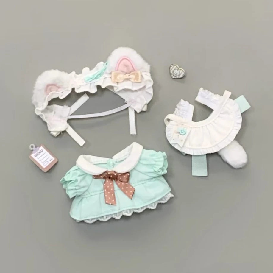 Clothes for Labubu Diy Toy Doll Decorations Clothes Cartoon Cute Maid Dress Headband Doll Decorations Accessories Exquisite Gift